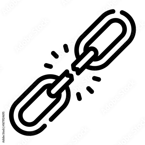 broken link line icon