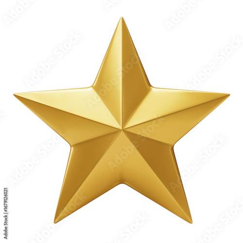 Golden star award symbol achieving success and excellence in business and achievements transparent background