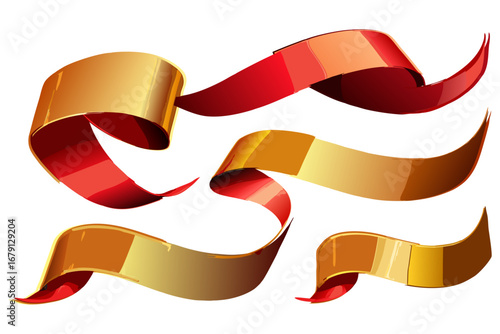 set of red ribbons