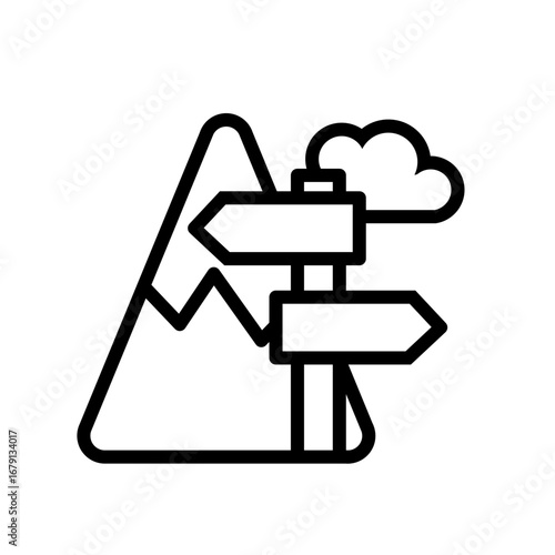 mountain footpath sign icon