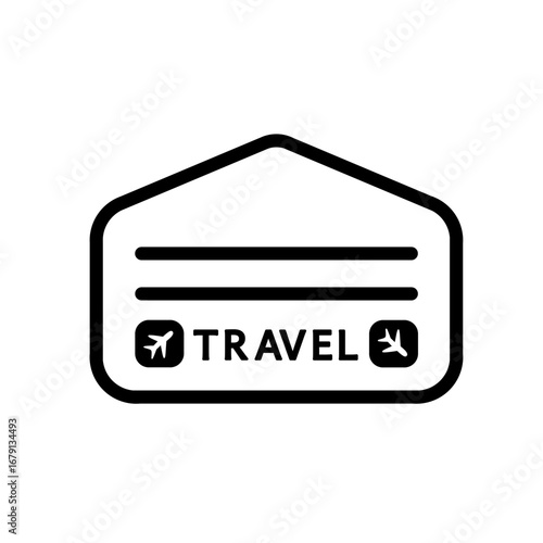 flight travel ticket icon