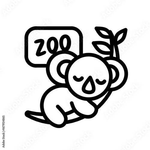 zoo koala line icon