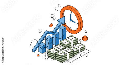 Financial growth achieved through strategic planning and market investment understanding economic progress