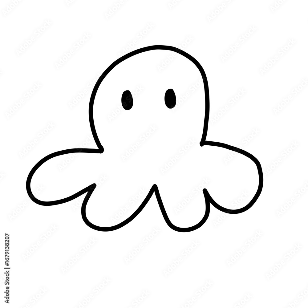 Obraz premium Simple Hand Drawn Octopus Outline