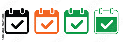 Calendar icon set. calendar planner icons for app, website, ui. event organizer reminder signs. business plan schedule. vector symbol on transparent background.