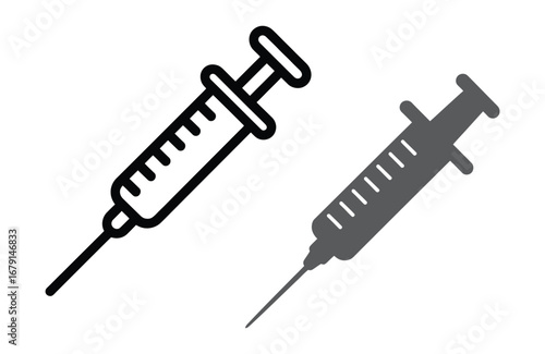 Syringe icon vector illustration. injection sign and symbol. vaccine icon
