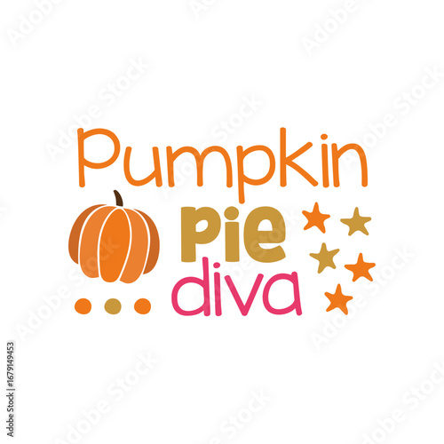 Pumpkin Pie Diva: Autumn Graphic