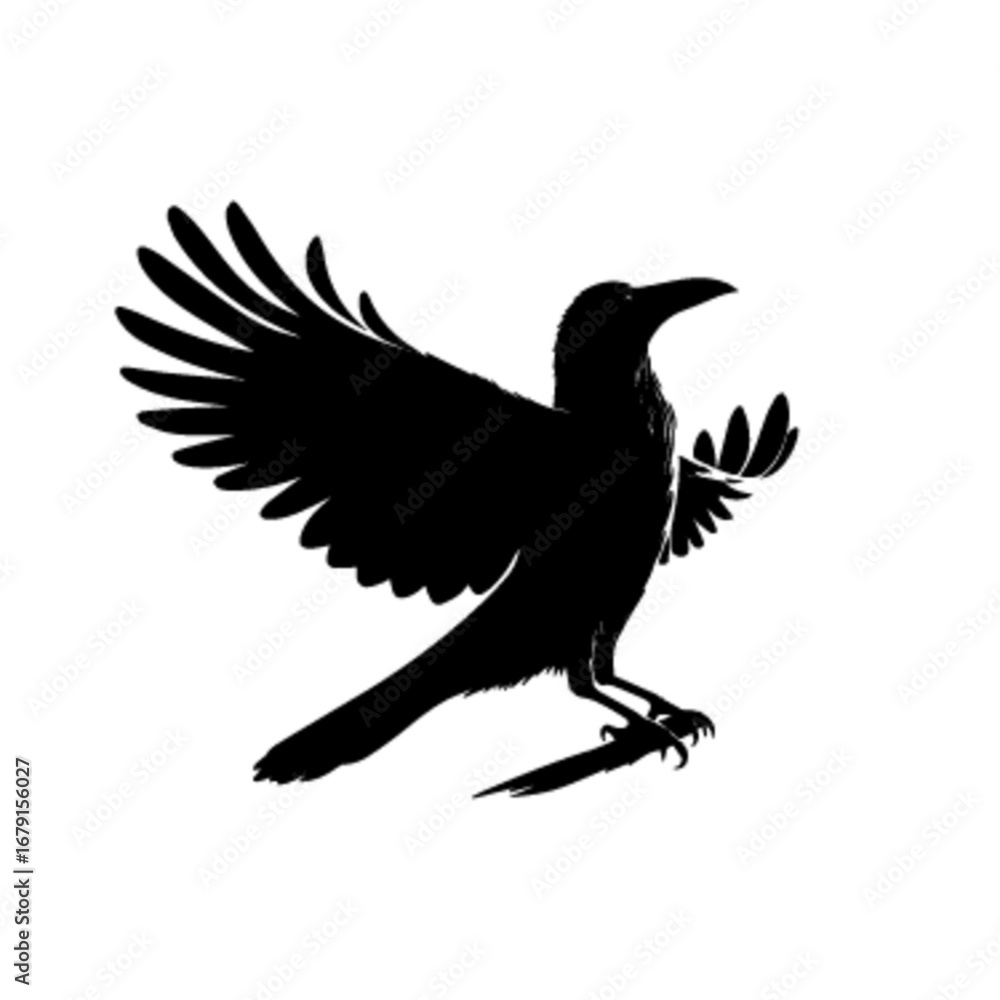 Obraz premium Crow 26 Vector Illustration | Black Raven Dark Bird Artwork