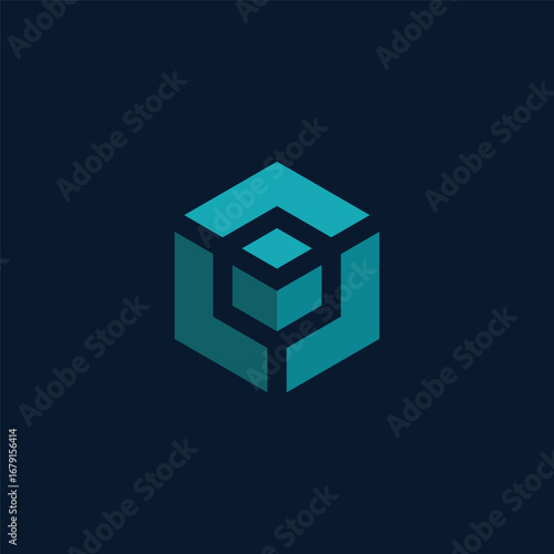 Cube Hexagon Logo Design Vector Template