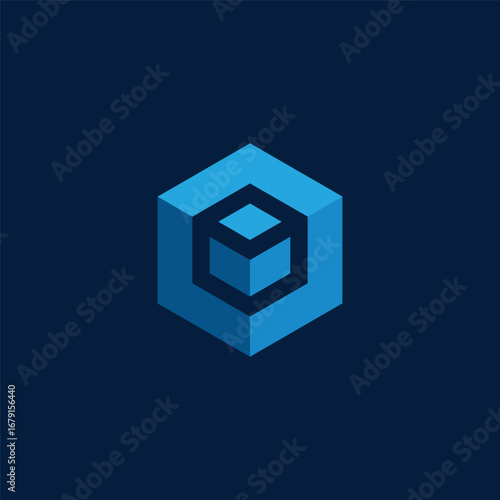 Cube Hexagon Logo Design Vector Template