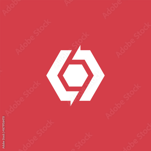 Geometric Hexagon Arrows Synergy Logo Design Vector Template