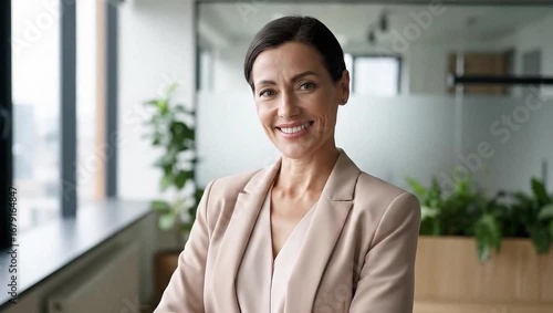 Portrait of a confident businesswoman smiling in office