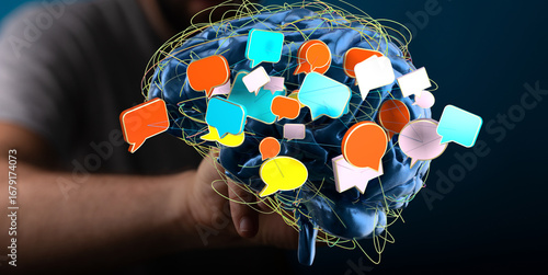 Abstract image of a brain w...