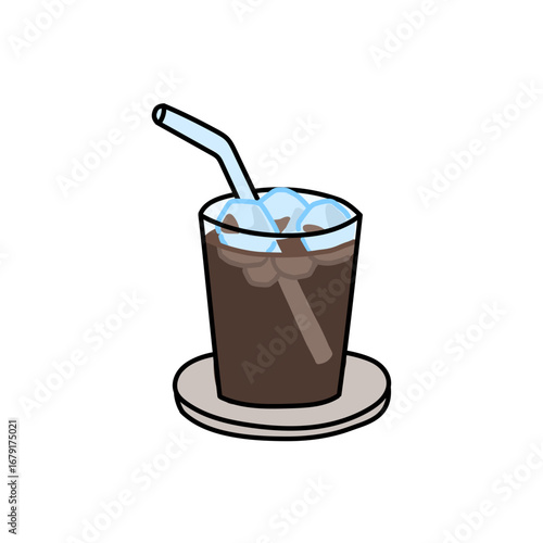 シンプルなアイスコーヒーのイラスト