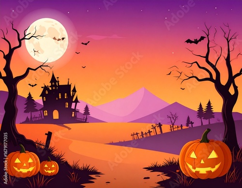 halloween background with pumpkin