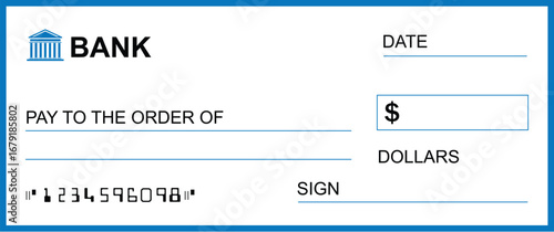 Presentation Check Template Giant Large Donor Check for Business. Vector