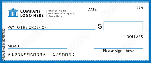 Presentation Check Template Giant Large Donor Check for Business. Vector