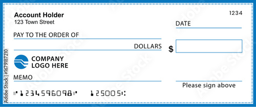 Presentation Check Template Giant Large Donor Check for Business. Vector