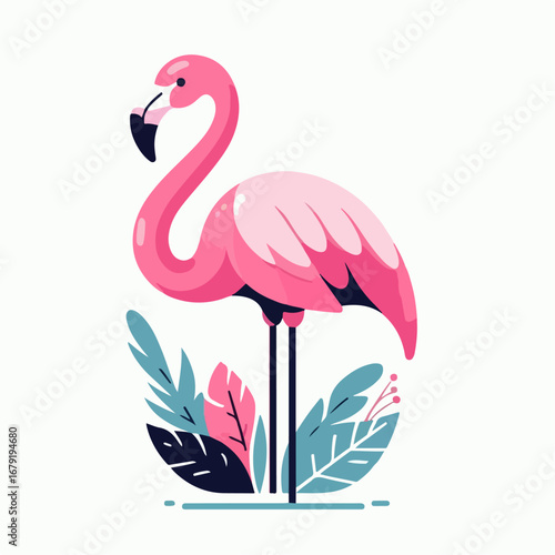 pink flamingo vector