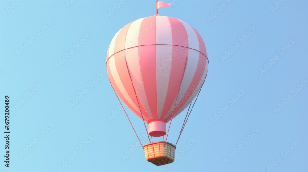 Naklejka premium Colorful Balloons Floating Over Summer Skies