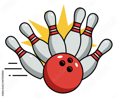 Bowling Action Illustration.