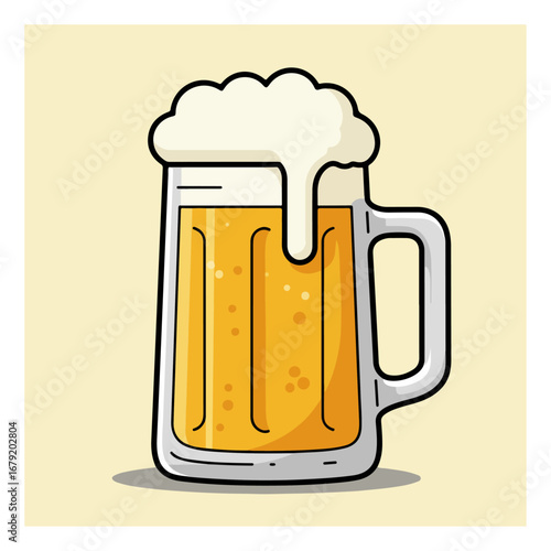 Refreshing Beer in a Glass.