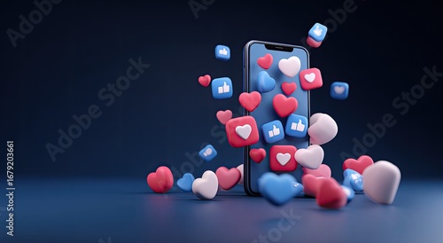 Smartphone surrounded by social media icons (1)