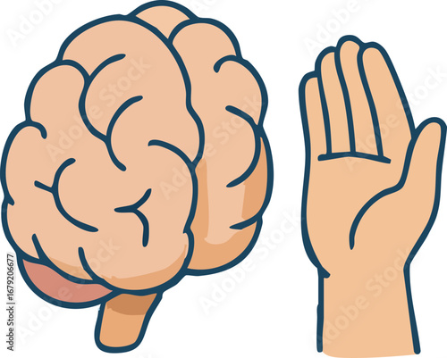 This is a flat vector illustration of two raised hands with shaking motion lines, representing hand tremors often associated with Parkinson’s disease or other neurological conditions.