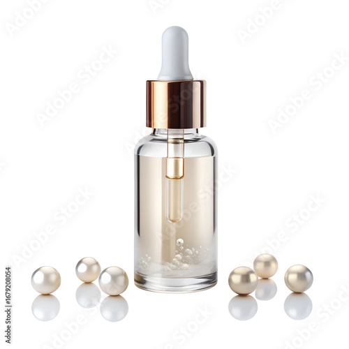 Serum dropper bottle hyaluronic acid isolated on transparent background 