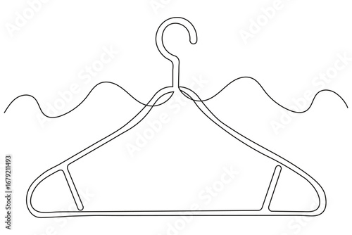 Clothes hangers outline continuous line drawing simple minimal isolated illustration