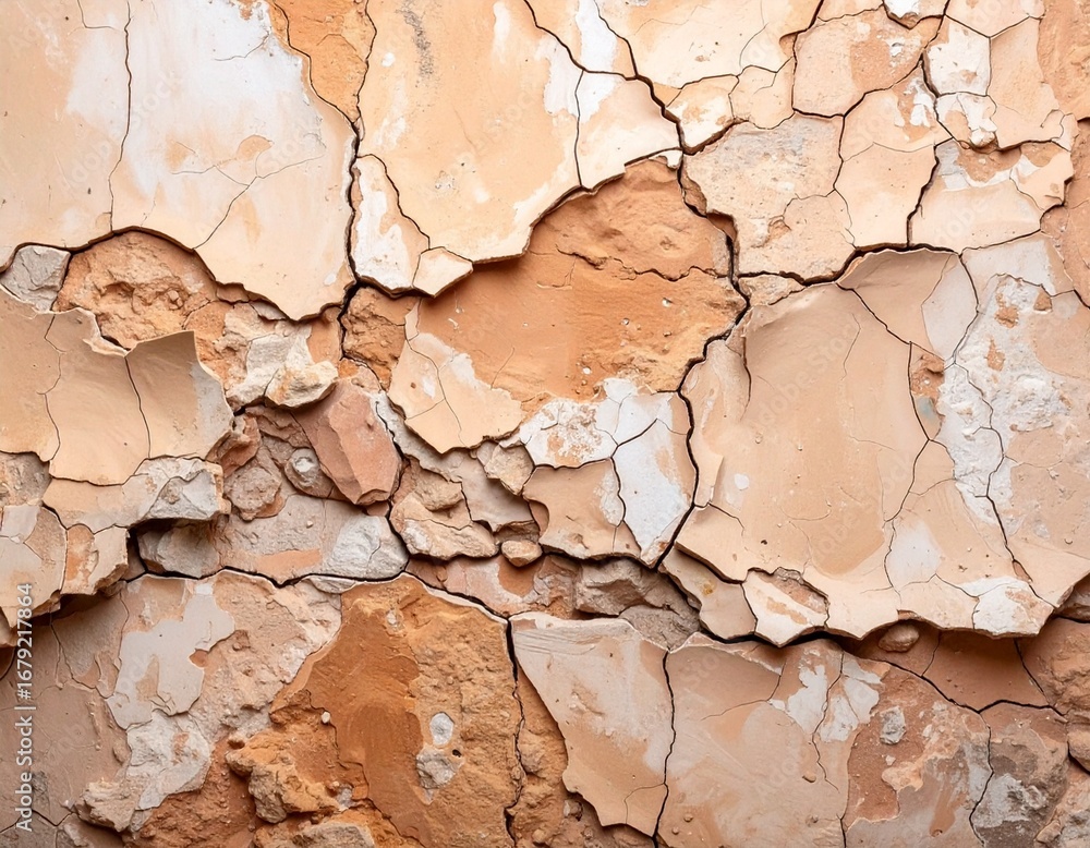 Fototapeta premium Cracked Plaster Wall Texture Background