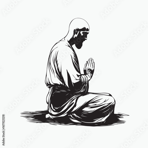 man sitting in lotus pose