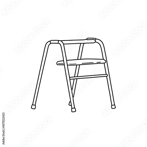 Line Drawing of a Simple Walking Frame for Elderly Support