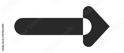 Black arrow directing right forward
