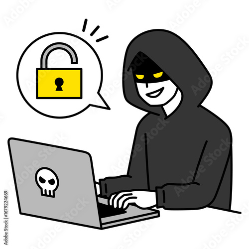 不正アクセスするハッカー