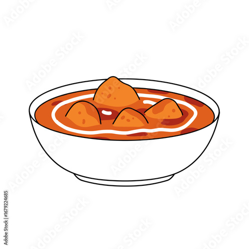Creamy Chicken Tikka Masala in a White Bowl