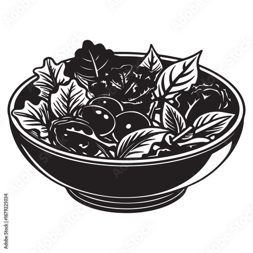 A Wholesome and Nutritious Garden Salad, a Delicious and Clean Eating Meal with a Medley of Farm-Fresh Vegetables and a Light Vinaigrette