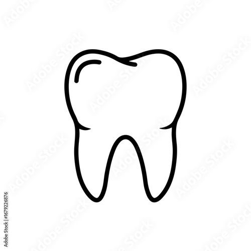 Simple Line Drawing of a Single Healthy Tooth