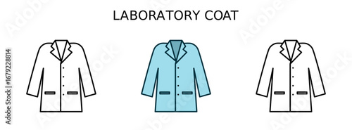 Set of icon of laboratory coat for safety