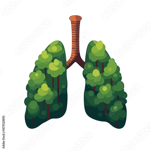 Lungs Shaped Like Trees: A Symbolic Representation of Respiratory Health and Environmental Interdependence