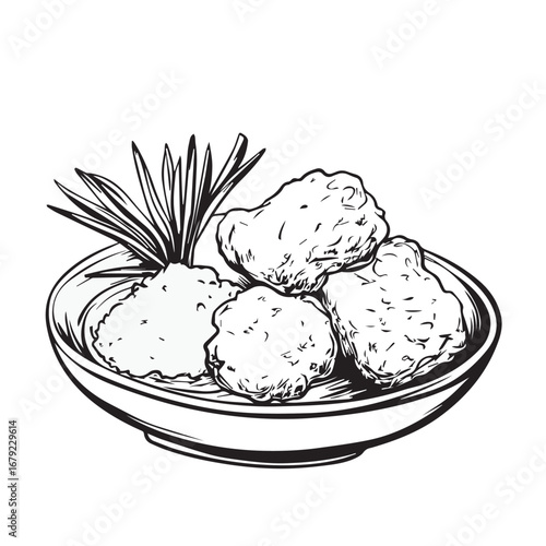 vector illustration of a rendang food