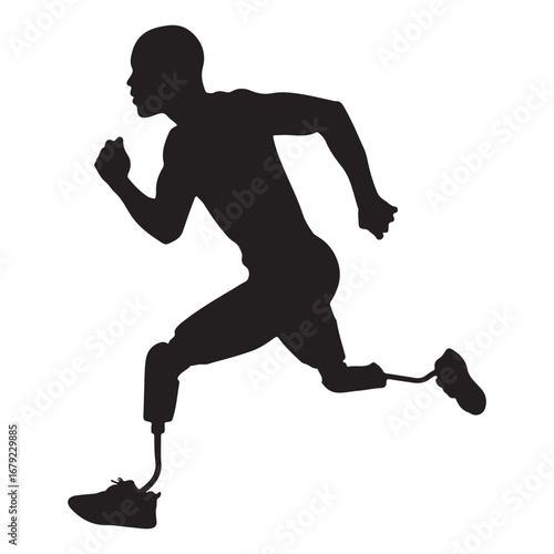Amputee Sprinter: Perseverance, Athletics, and Paralympic Sport silhouette