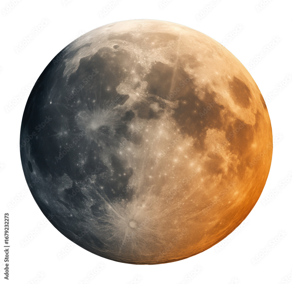 Naklejka premium Lunar eclipse with the earth's shadow on the moon