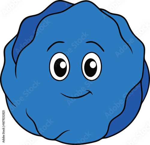 Blue Cabbage Leafy Ball on Transparent Background