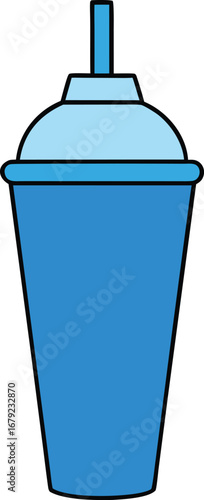 Blue Cocktail Shaker Tin on Transparent Background