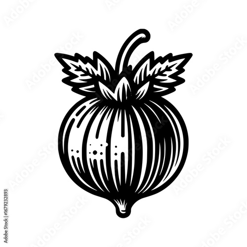  gooseberry black vector icon with transparent background 