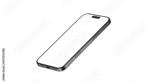 iPhone on an isolated background. Mmockup with transparent screens for web design, app and presentation.