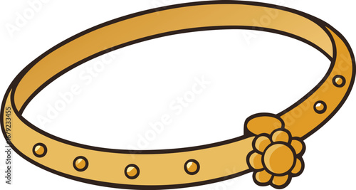 Golden Anklet Delicate Band on Transparent Background