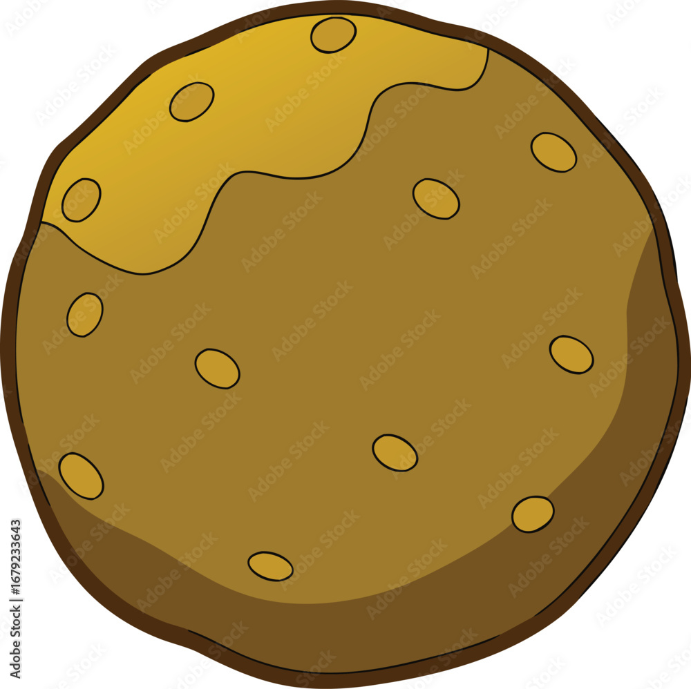 Fototapeta premium Golden Chocolate Truffle Ball on Transparent Background