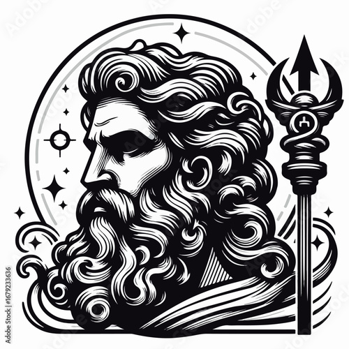 illustration of the god zeus